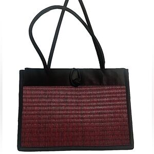 Baskets of Cambodia Red purse hand crafted woven shoulder bag